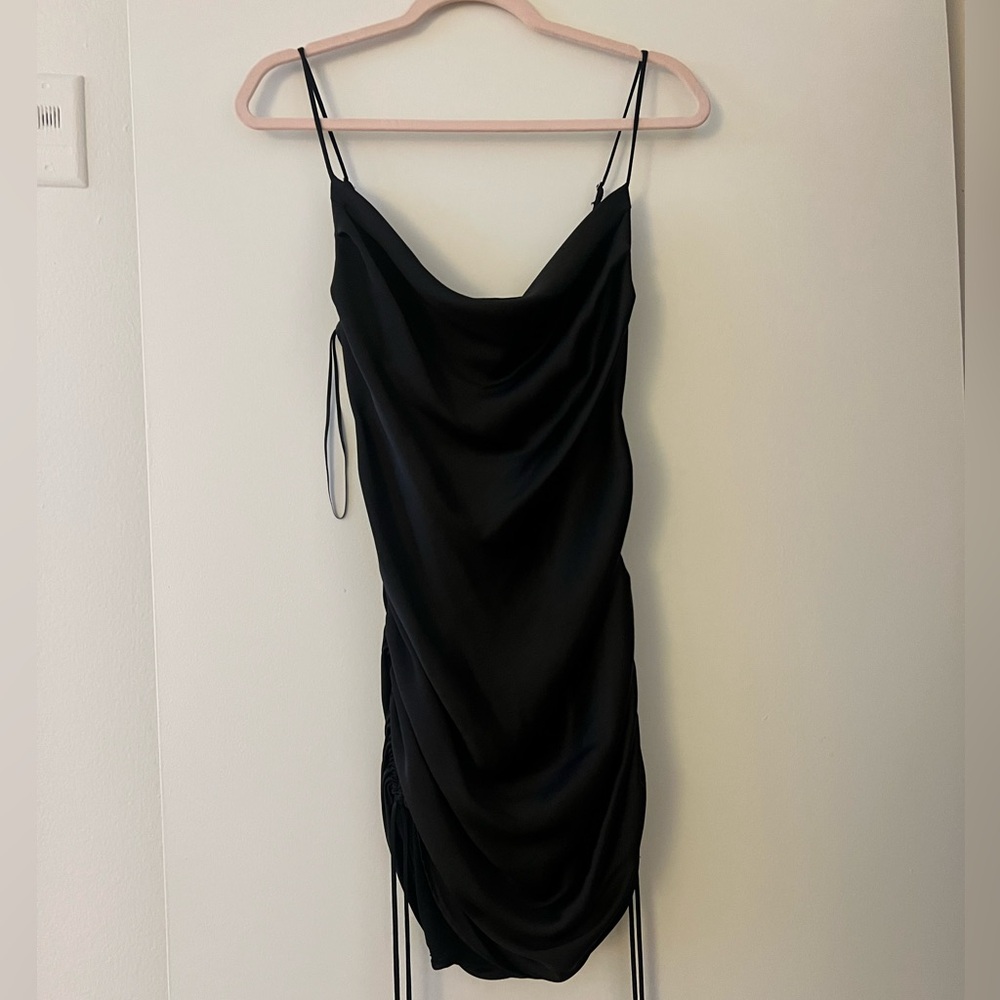 Zara Black Draped Mini Dress